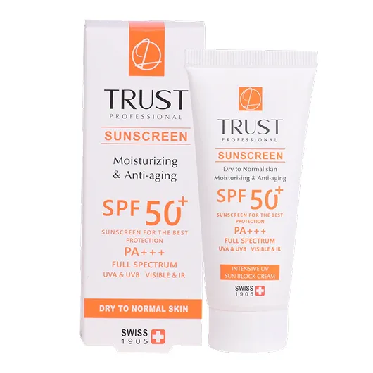 کرم ضد آفتاب بی‌رنگ SPF 50 مناسب پوست خشک و نرمال