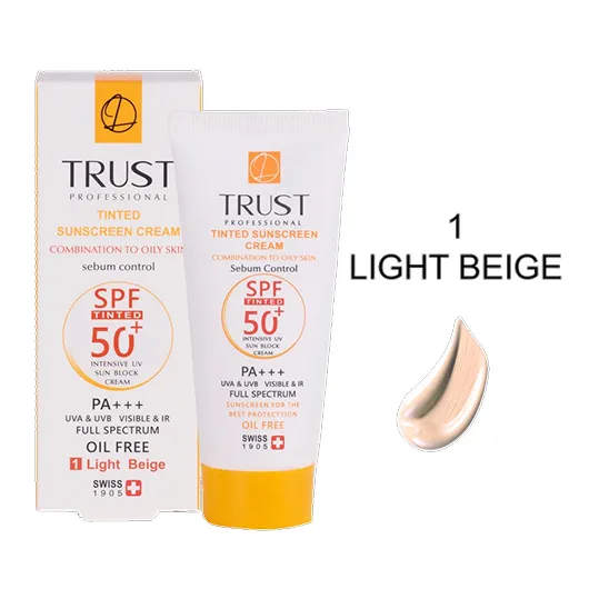 کرم ضد آفتاب رنگی SPF 50 بژ روشن مناسب پوست مختلط تا چرب